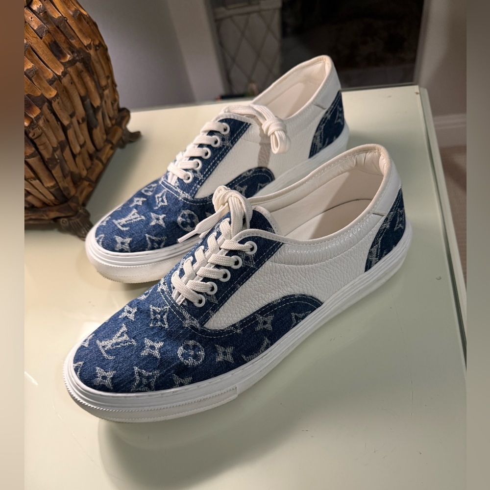 Louis Vuitton iconic Denim and White Canvas Sneakers